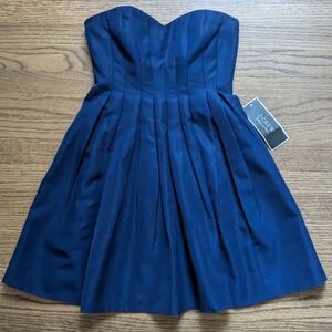 J Crew Navy Sweetheart Dress 4 Petite